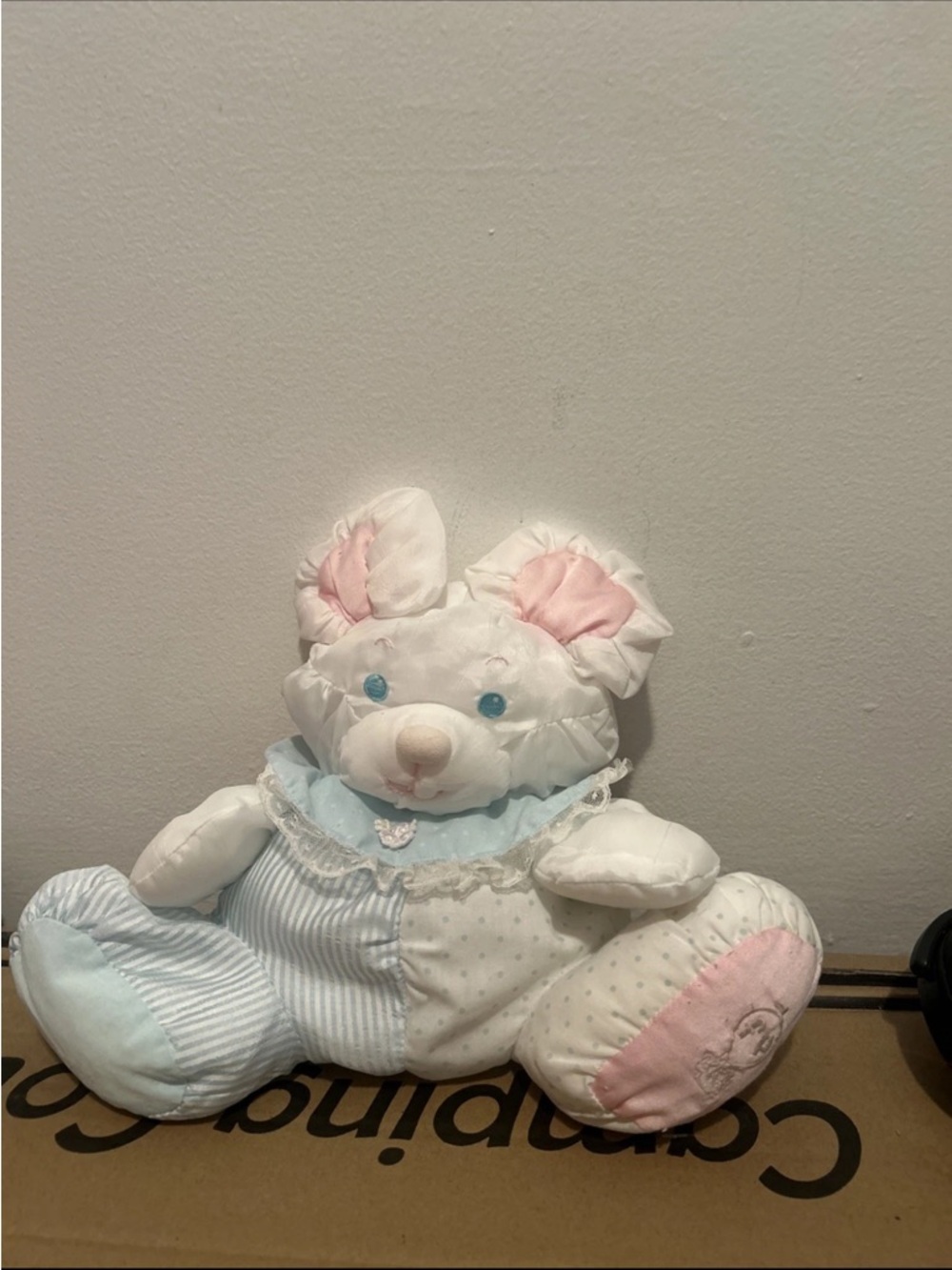 Vintage 1988 Fisher Price Puffalump Rattle Baby Plush 10"